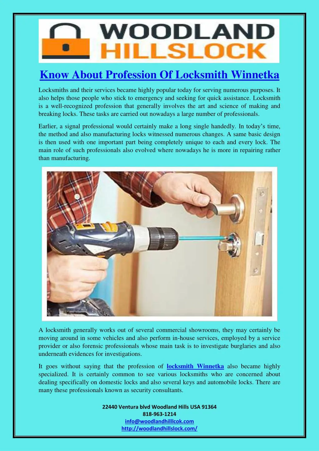 know about profession of locksmith winnetka