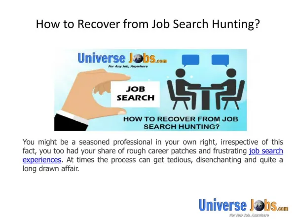How to Recover from Job Search Hunting?