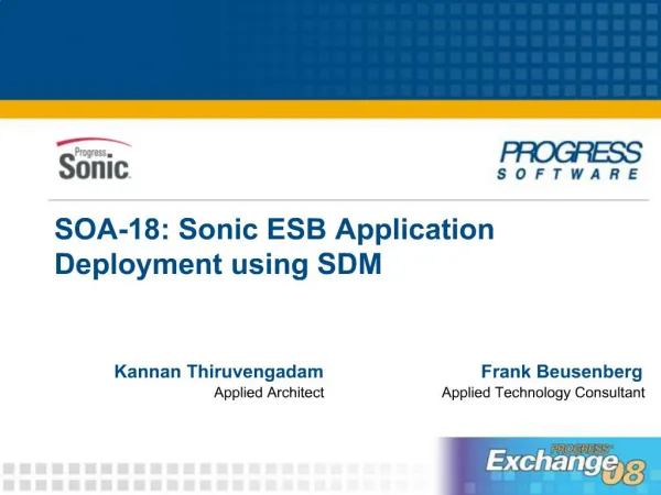 SOA-18: Sonic ESB Application Deployment using SDM