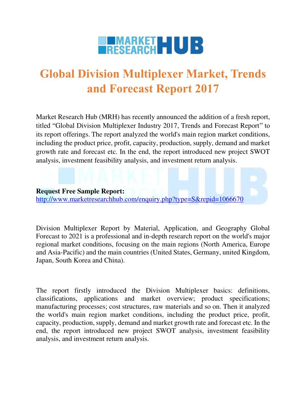 global division multiplexer market trends