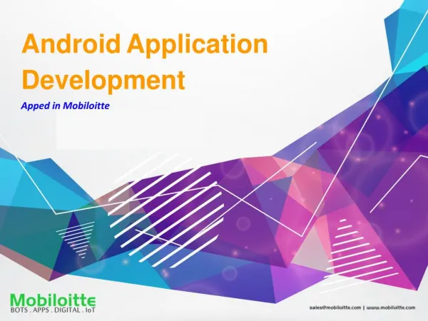 Android Application Development Services - Mobiloitte