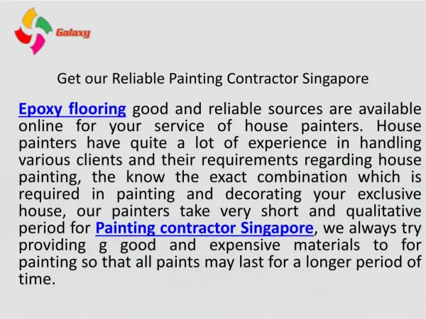 Get our reliable painting contractor Singapore