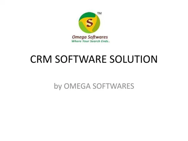 CRM software development- Omega Softwares