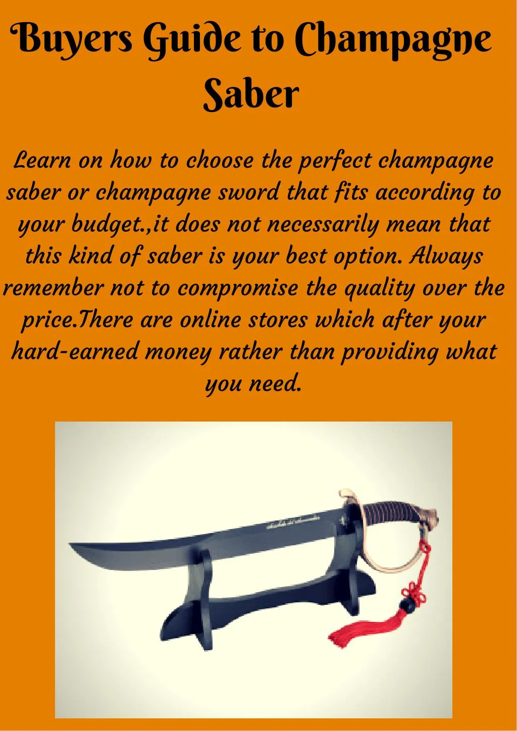 buyers guide to champagne saber