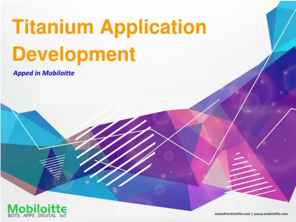 Titanium Application Development- Mobiloitte