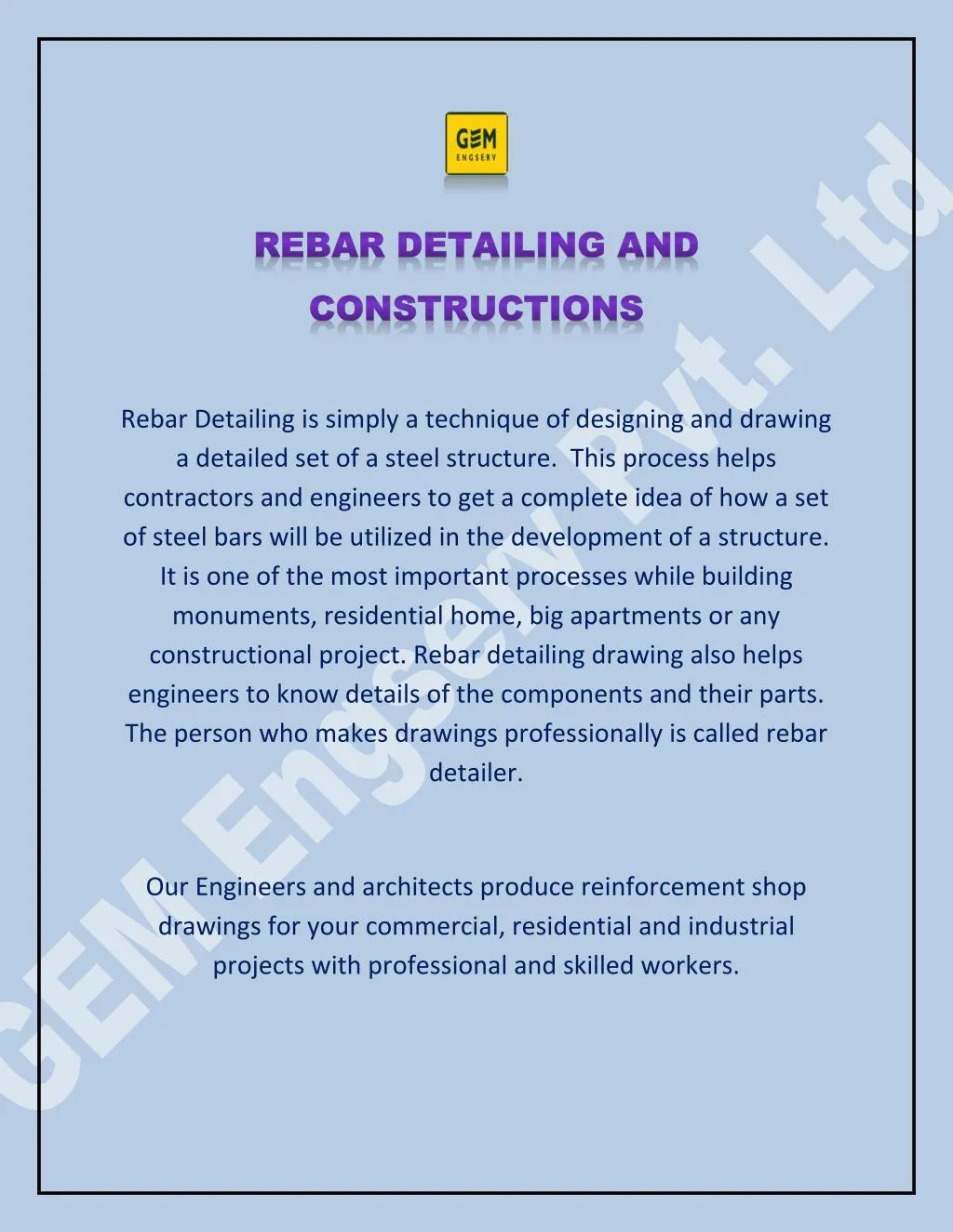 rebar detailing is simply a technique