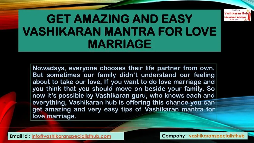 get amazing and easy vashikaran mantra for love marriage