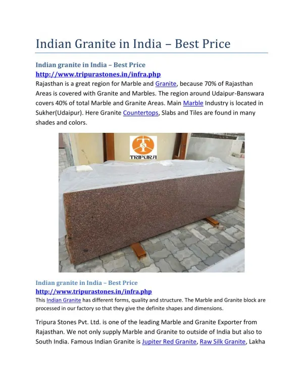 Indian granite in India – Best Price