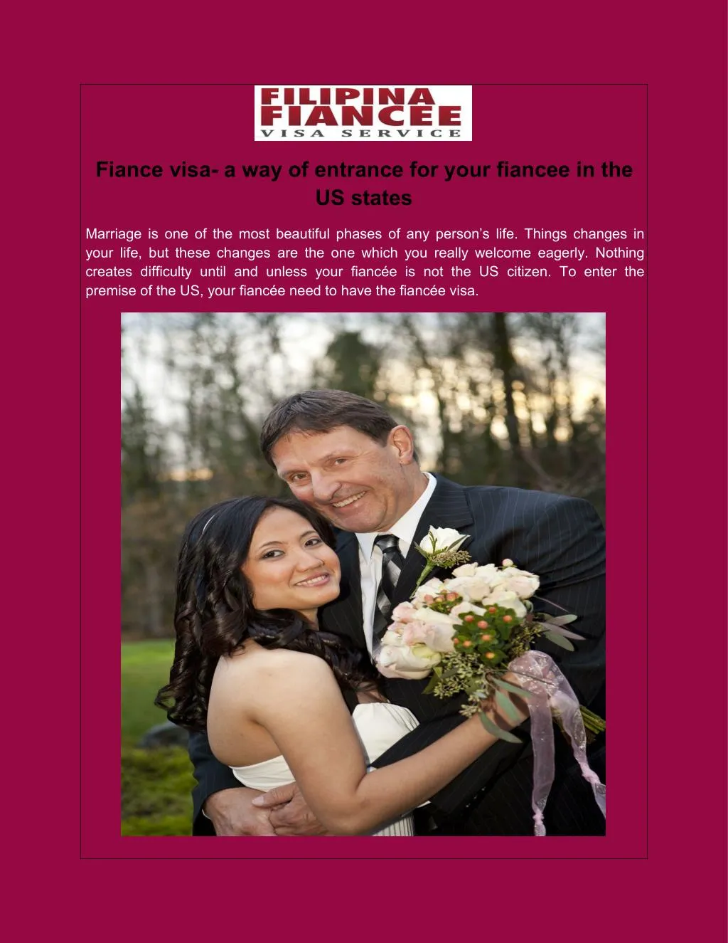 fiance visa a way of entrance for your fiancee