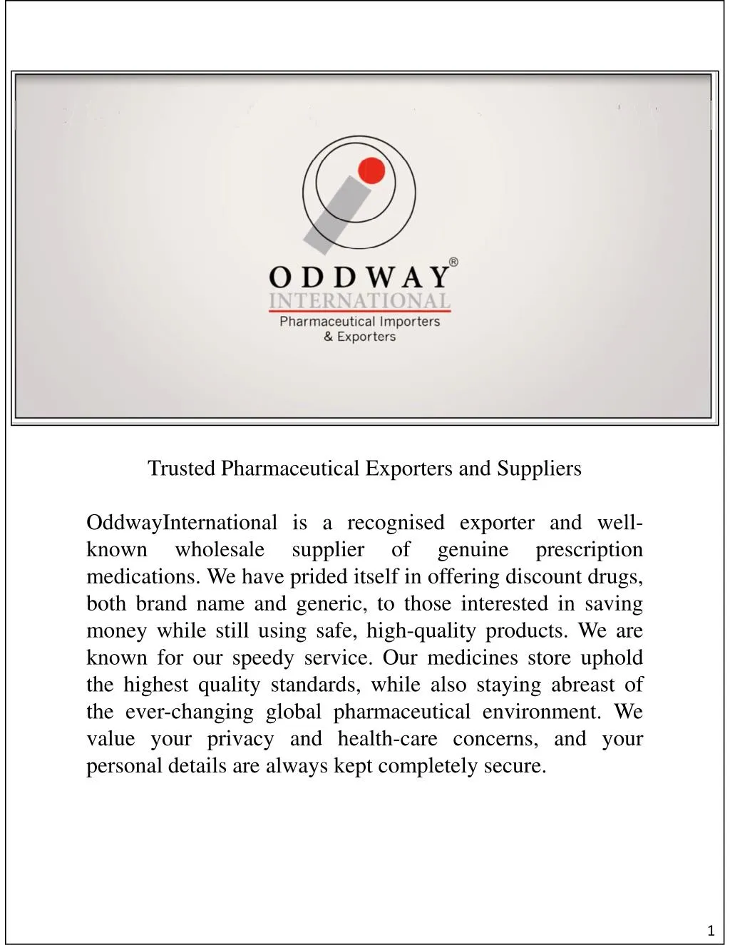 trusted pharmaceutical exporters and suppliers
