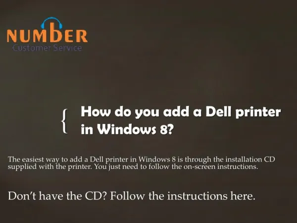 How do you add a Dell printer in Windows 8?