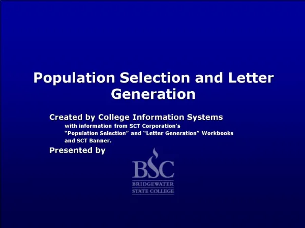 Population Selection and Letter Generation