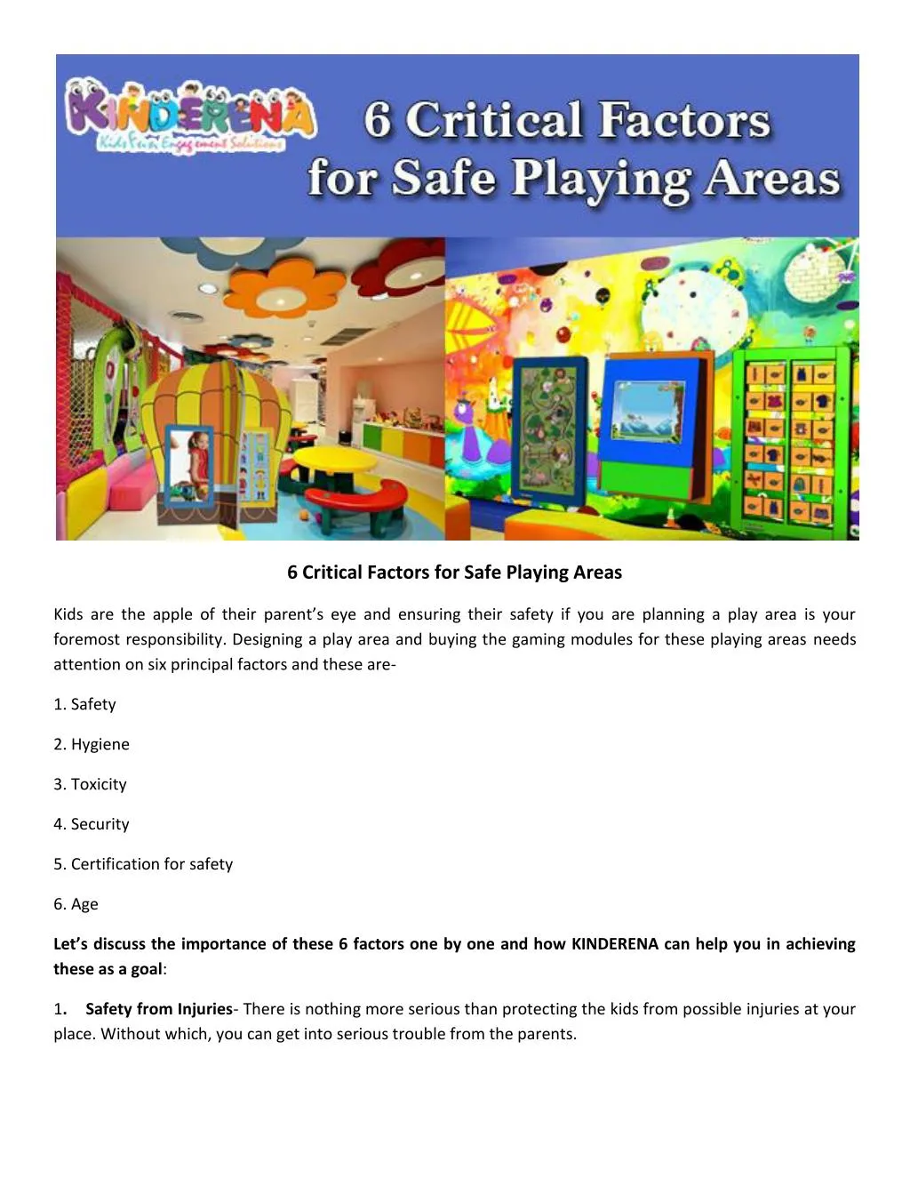 6 critical factors for safe playing areas