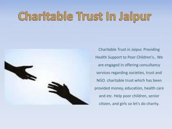 Are You searching Charitable Trust in Jaipur