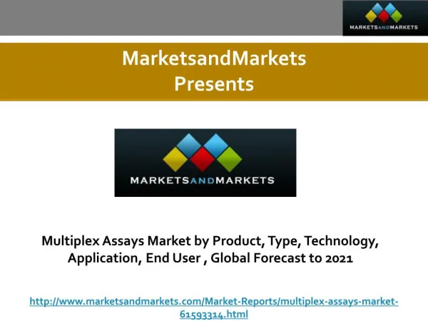Multiplex Assays Market by Product, Type, Technology, Application, End User , Global Forecast to 2021