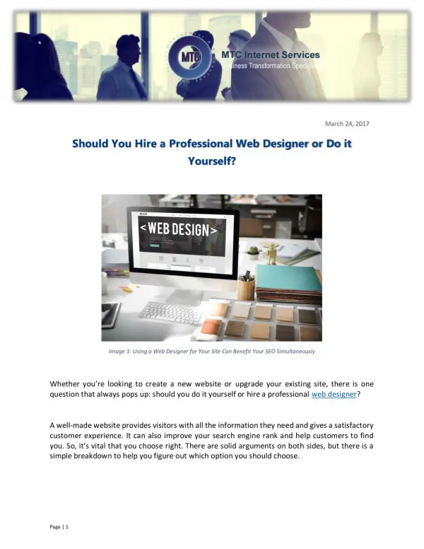 Should You Hire a Professional Web Designer or Do it Yourself?