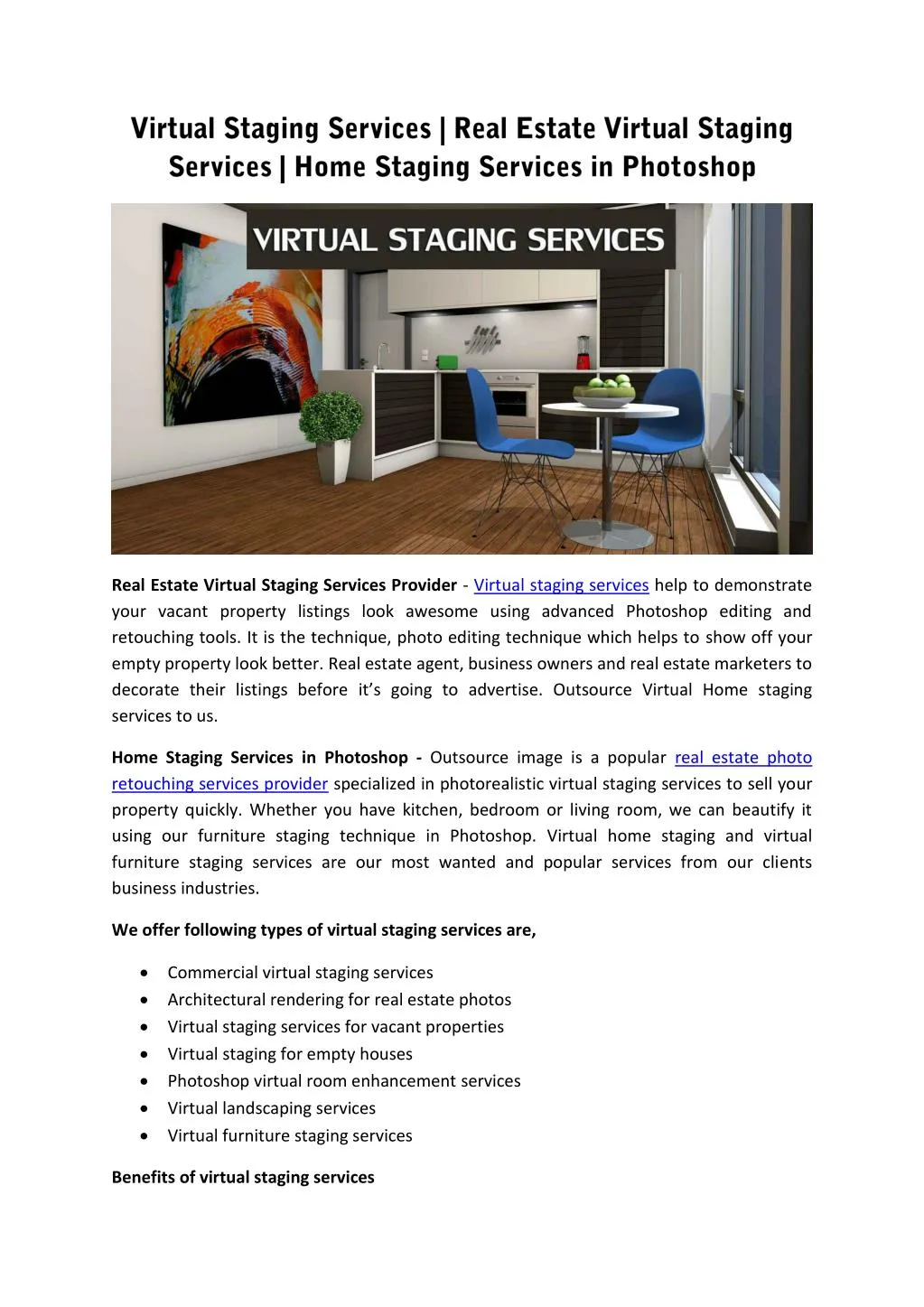 real estate virtual staging services provider
