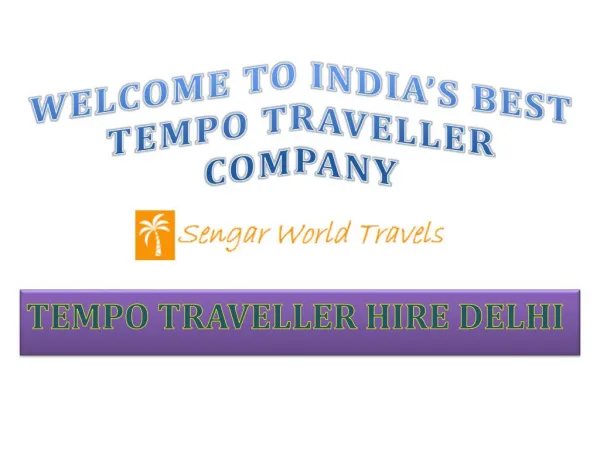 Tempo Traveller On Rent Delhi