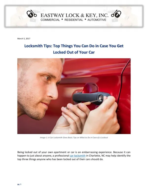 Locksmith Tips: Top Things You Can Do in Case You Get Locked Out of Your Car