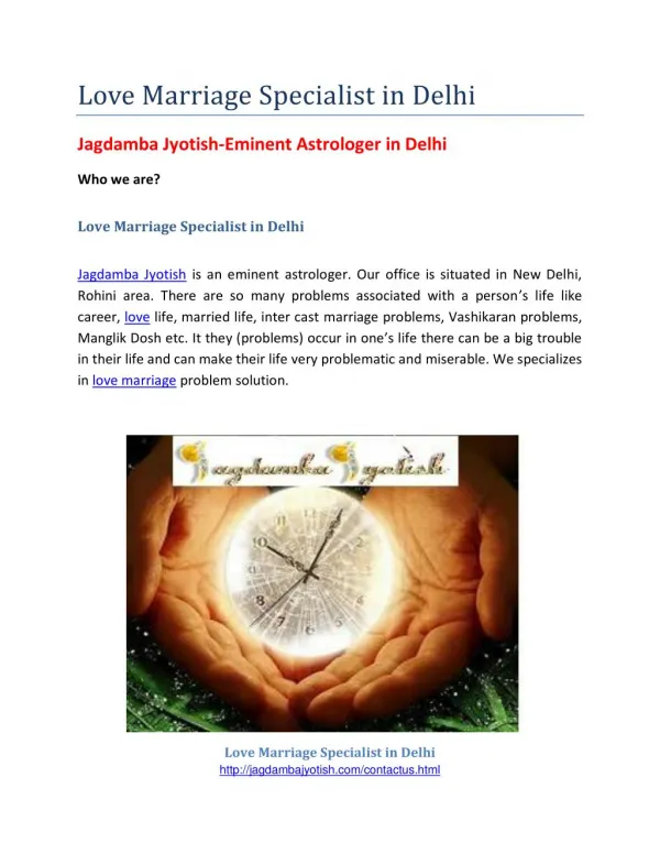 Love Marriage Specialist in Delhi-Astrology