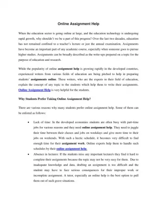 Online Assignment Help - slide 1