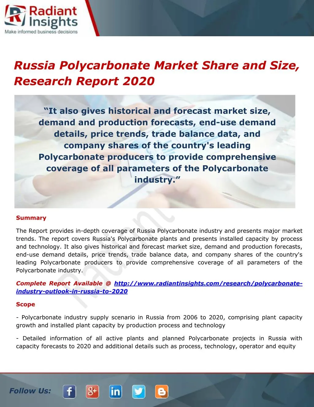 russia polycarbonate market share and size