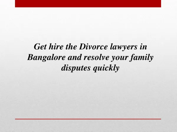 Divorce Lawyers in Bangalore