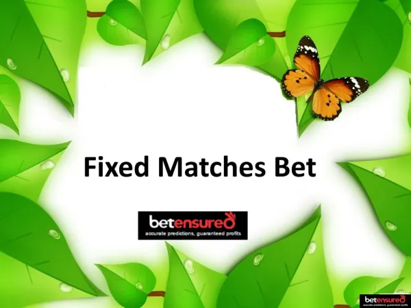 Fixed Matches Bet