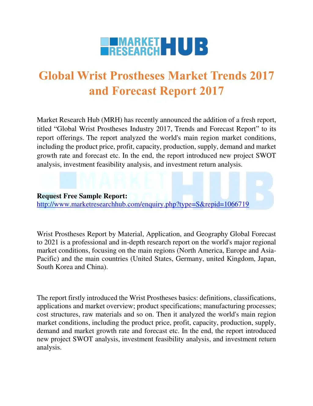global wrist prostheses market trends 2017