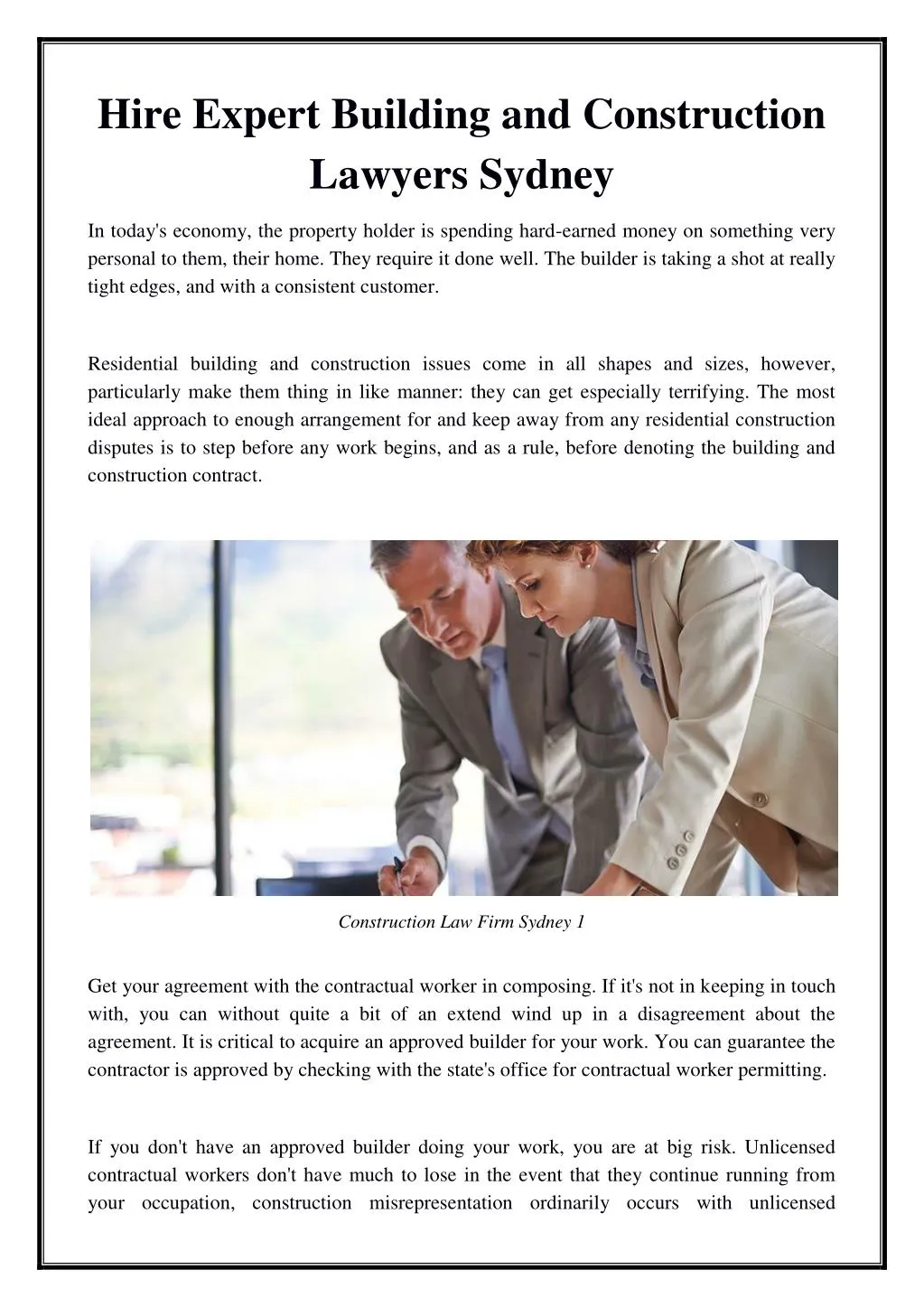 hire expert building and construction lawyers