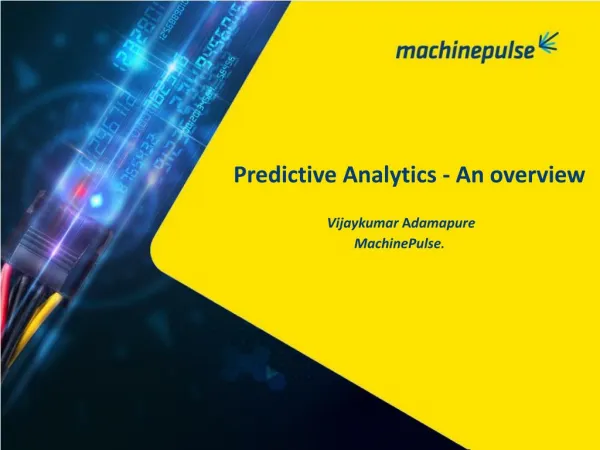 An Overview of Predictive Analytics - MachinePulse