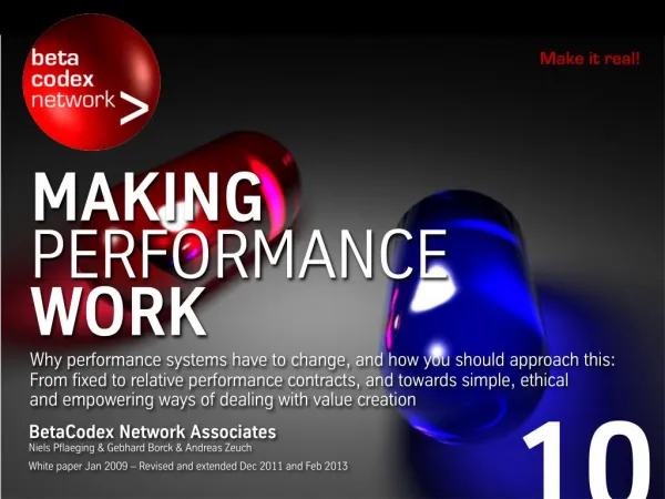 Making Performance Work (BetaCodex10)