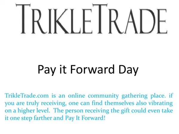 Pay it Forward Day