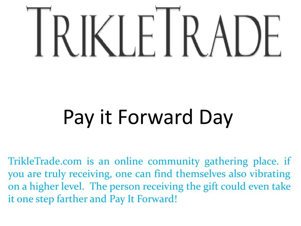 pay it forward day