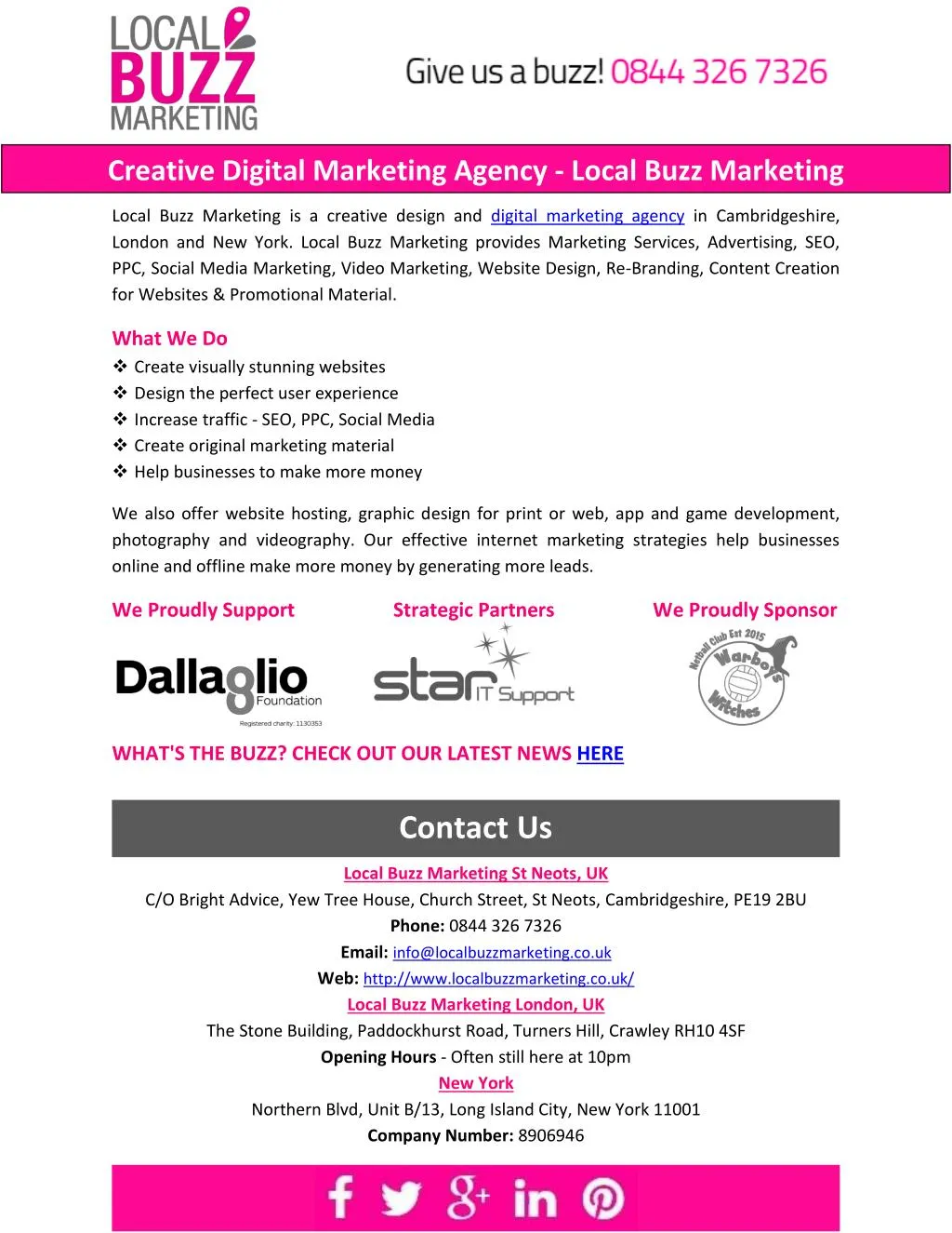 creative digital marketing agency local buzz