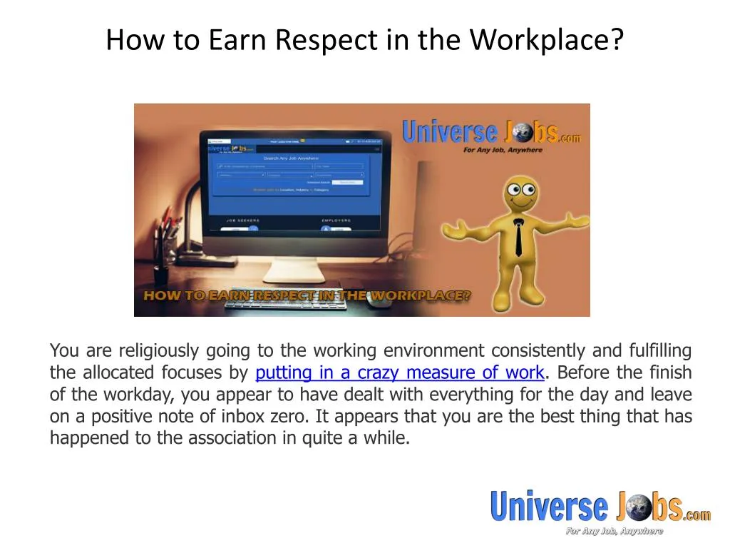 how to earn respect in the workplace