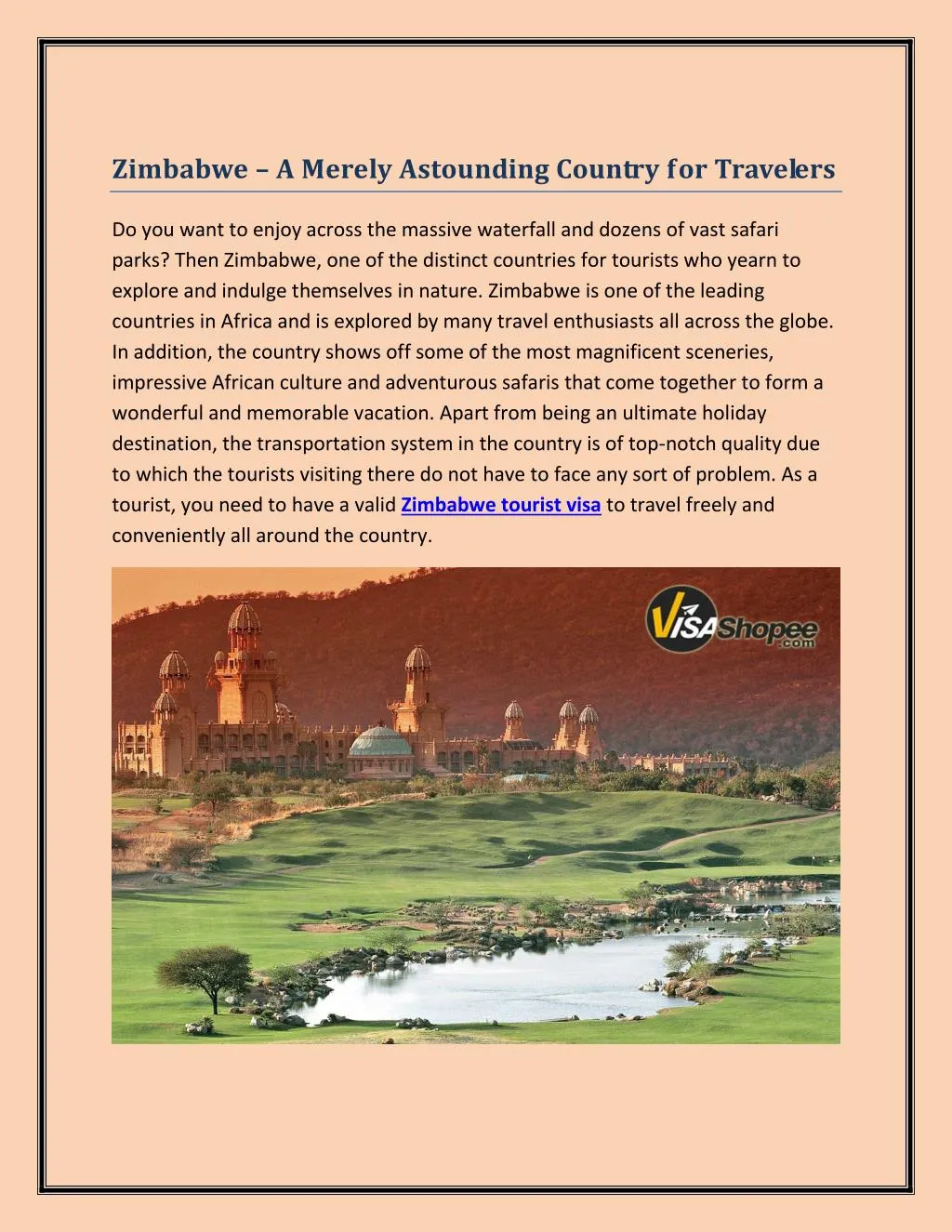 zimbabwe a merely astounding country for travelers