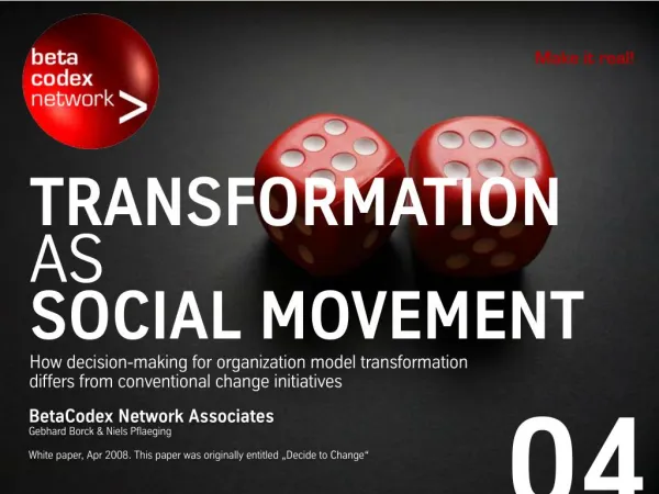 Transformation as Social Movement (BetaCodex04)