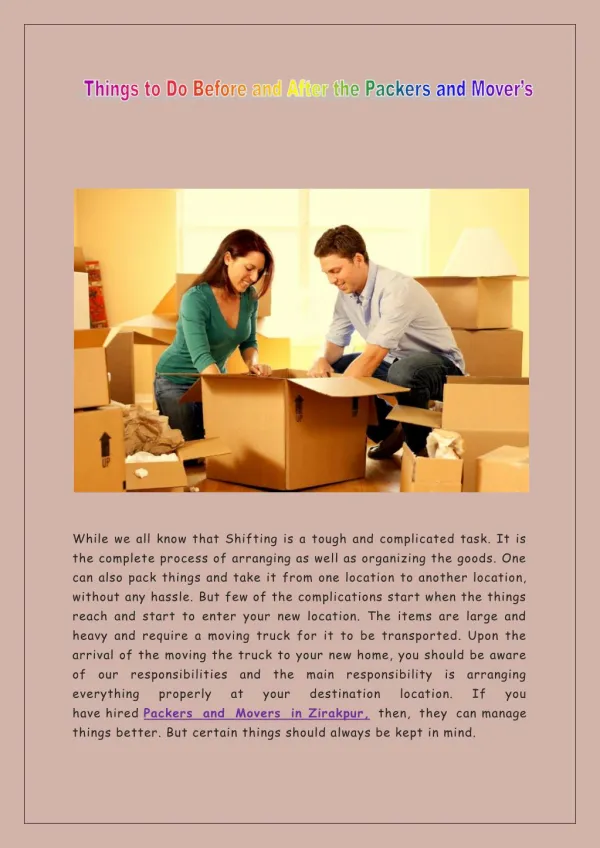 Get Verified and Trusted Packers and Movers Services in Ambala