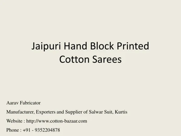 Block Printing Sarees