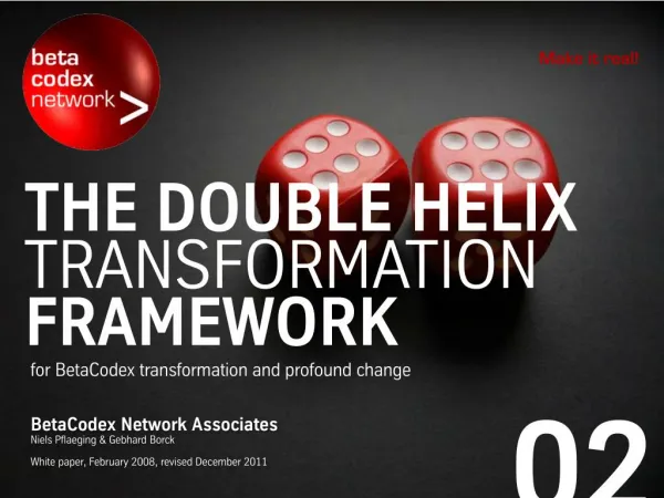 The Double Helix Transformation Framework for BetaCodex transformation and profound change (BetaCodex02)