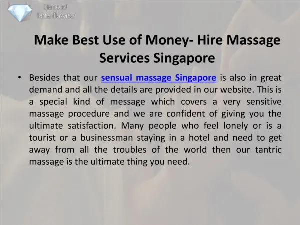 Get relaxing sexy massage singapore