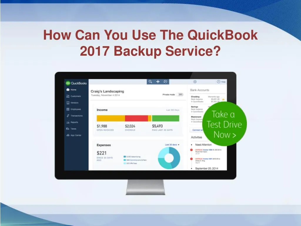 how can you use the quickbook 2017 backup service