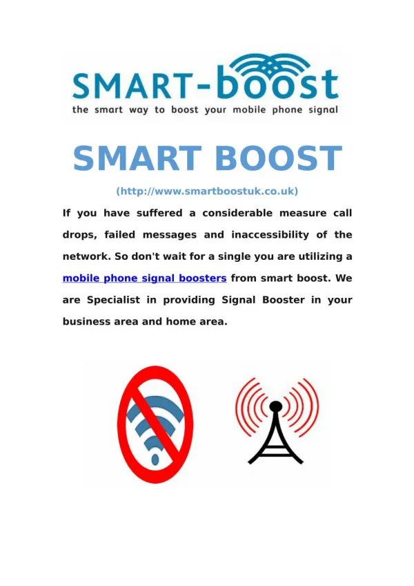 Mobile Phone Signal Boosters - Smart Boost