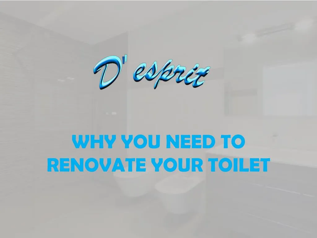 why you need to renovate your toilet