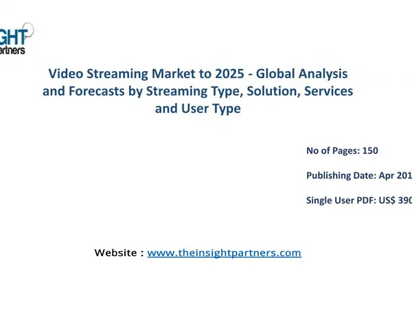 Video Streaming Market is bound to Exhibit Comprehensive Growth |The Insight Partners