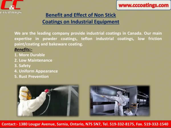Benefit and Effect of Non Stick Coatings on Industrial Equipment