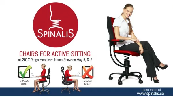 SpinaliS Chairs for Active Sitting at 2017 Ridge Meadows Home Show on May 5, 6, 7