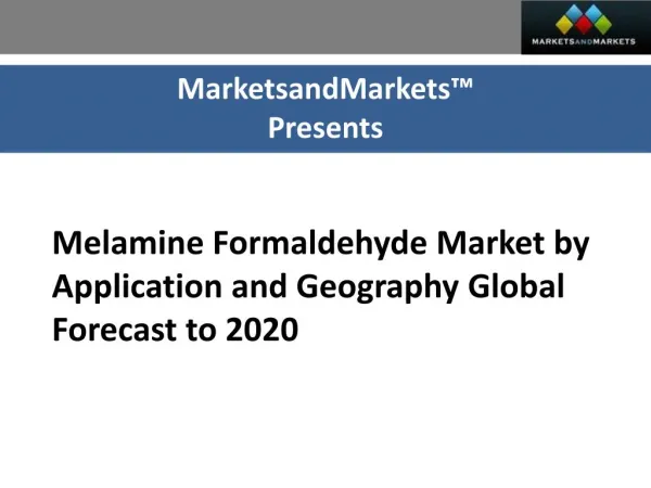 Melamine Formaldehyde Market by Application