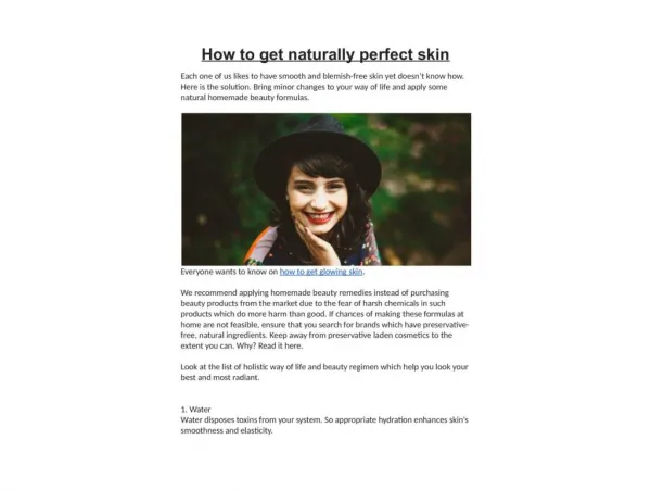 How to get naturally perfect skin
